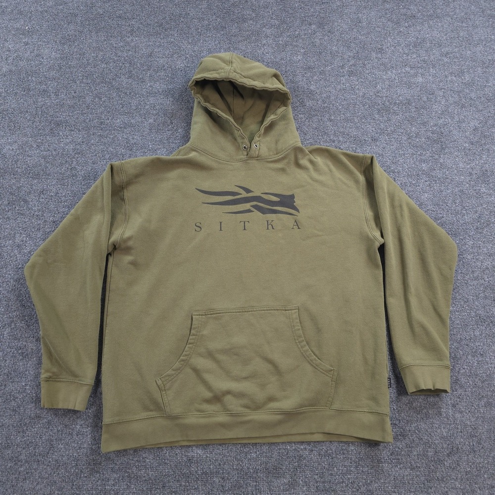 Sitka Hoodie Mens XL Green Icon Logo Fleece Pullover Hiking Hunting Outdoors